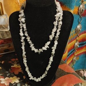 White and Black Beaded Necklace